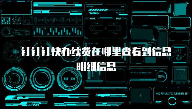 钉钉钉快办续费在哪里查看到信息明细信息