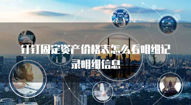 钉钉固定资产价格表怎么看明细记录明细信息