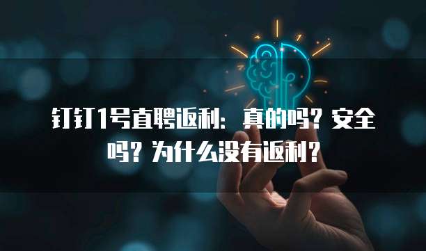 钉钉1号直聘返利:真的吗?安全吗?为什么没有返利?