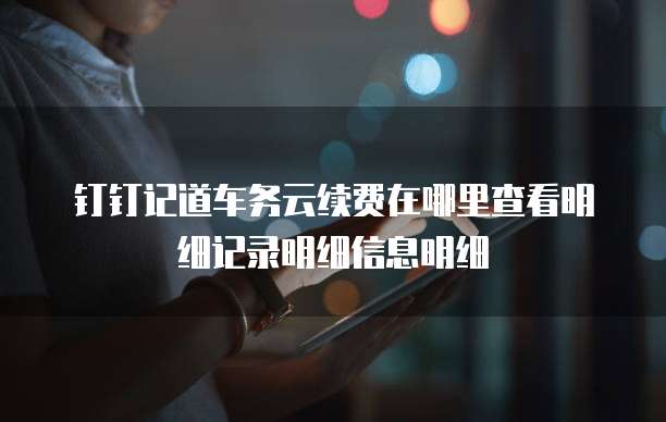 钉钉记道车务云续费在哪里查看明细记录明细信息明细