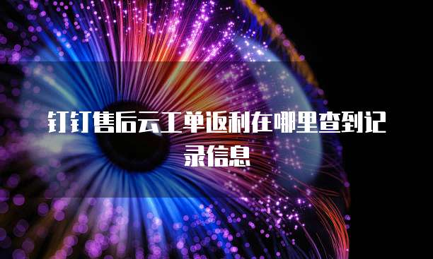钉钉售后云工单返利在哪里查到记录信息