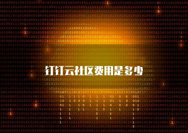 钉钉云社区费用是多少