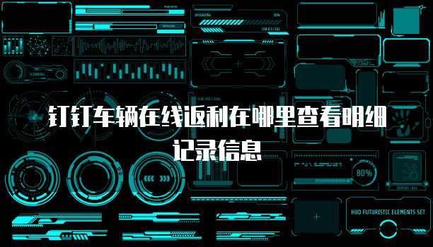 钉钉车辆在线返利在哪里查看明细记录信息
