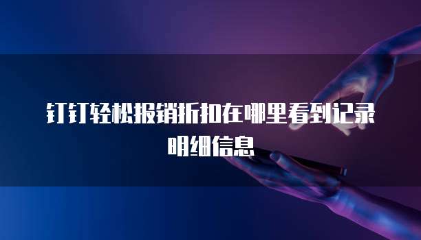 钉钉轻松报销折扣在哪里看到记录明细信息