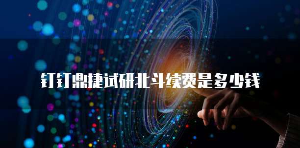 钉钉鼎捷试研北斗续费是多少钱