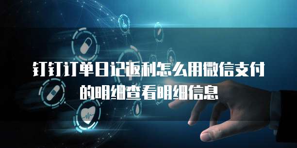 钉钉订单日记返利怎么用微信支付的明细查看明细信息