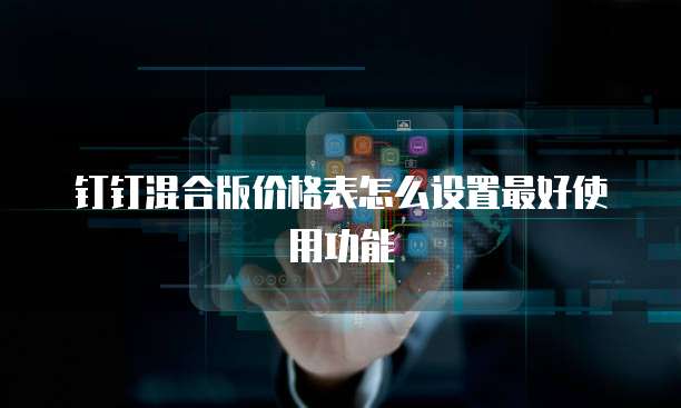 钉钉混合版价格表怎么设置最好使用功能