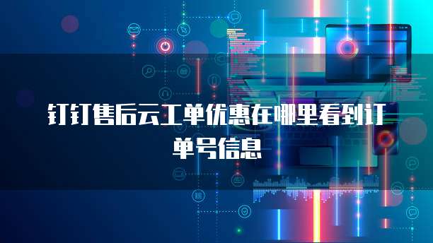 钉钉售后云工单优惠在哪里看到订单号信息