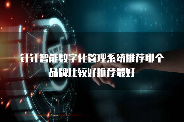 钉钉智能数字化管理系统推荐哪个品牌比较好推荐最好
