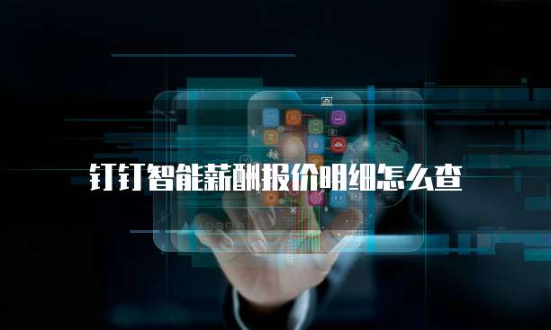 钉钉智能薪酬报价明细怎么查
