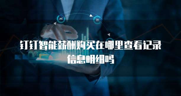 钉钉智能薪酬购买在哪里查看记录信息明细吗