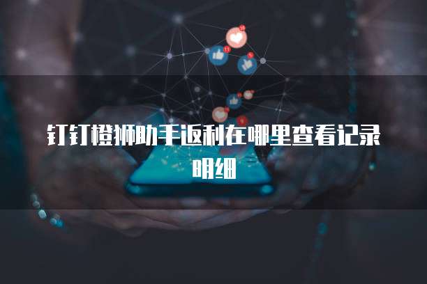 钉钉橙狮助手返利在哪里查看记录明细