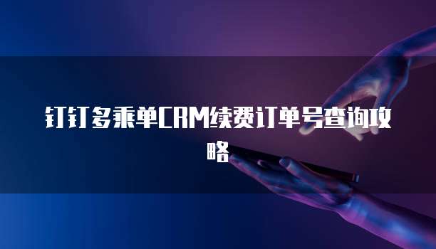 钉钉多乘单CRM续费订单号查询攻略