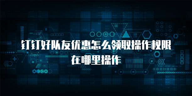 钉钉好队友优惠怎么领取操作权限在哪里操作