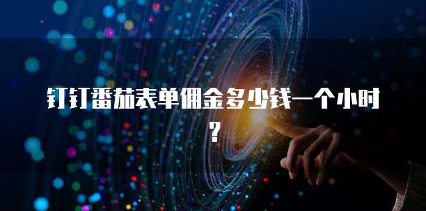 钉钉番茄表单佣金多少钱一个小时?