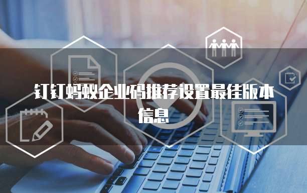 钉钉蚂蚁企业码推荐设置最佳版本信息