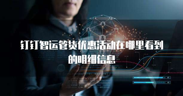 钉钉智运管货优惠活动在哪里看到的明细信息