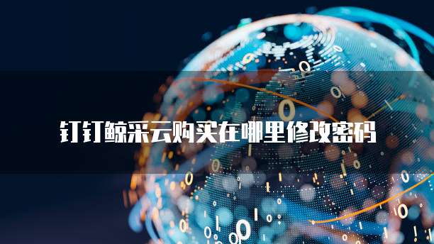 钉钉鲸采云购买在哪里修改密码