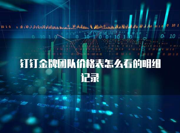 钉钉金牌团队价格表怎么看的明细记录