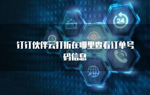 钉钉伙伴云打折在哪里查看订单号码信息