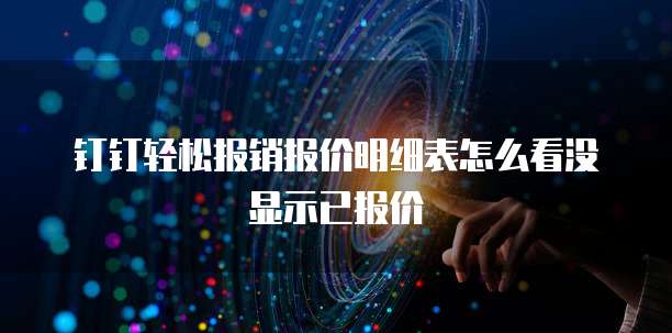 钉钉轻松报销报价明细表怎么看没显示已报价