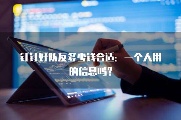 钉钉好队友多少钱合适：一个人用的信息吗？