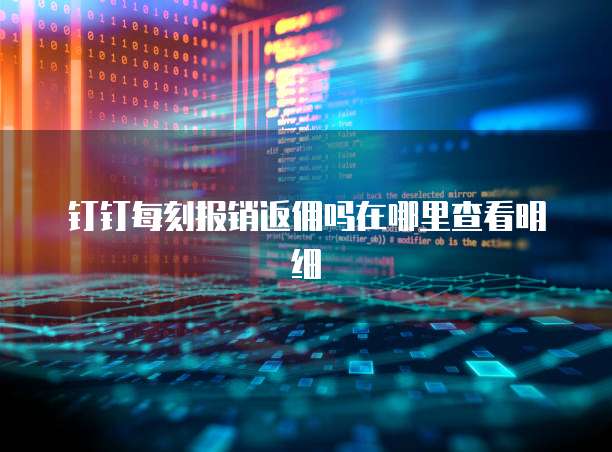 钉钉每刻报销返佣吗在哪里查看明细
