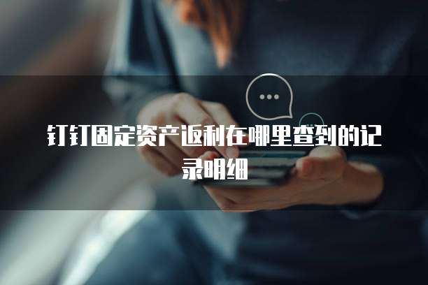 钉钉固定资产返利在哪里查到的记录明细
