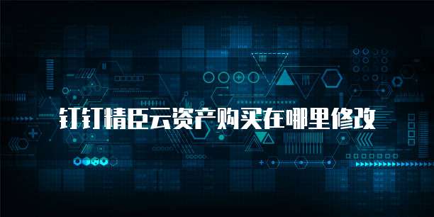 钉钉精臣云资产购买在哪里修改