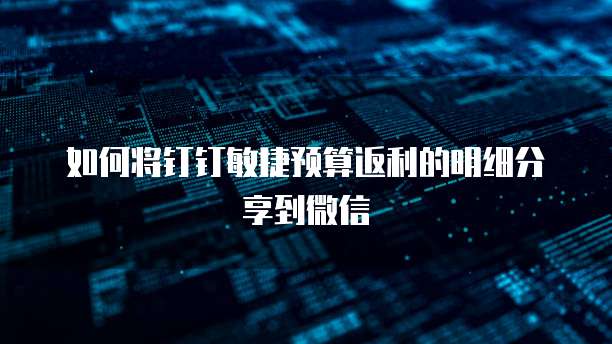 如何将钉钉敏捷预算返利的明细分享到微信
