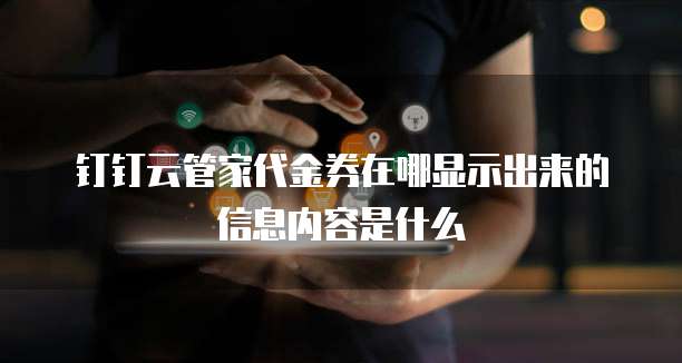 钉钉云管家代金券在哪显示出来的信息内容是什么