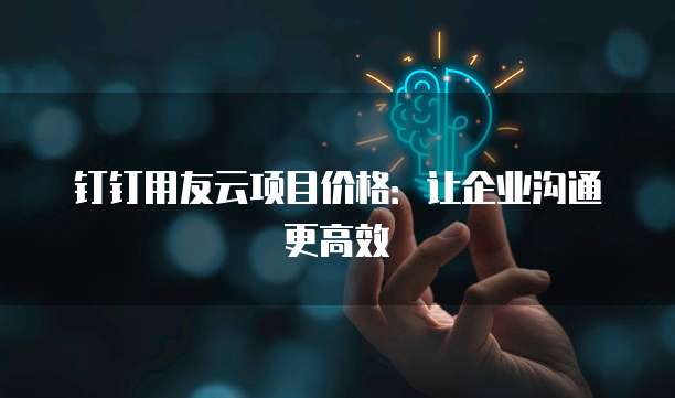 钉钉用友云项目价格:让企业沟通更高效