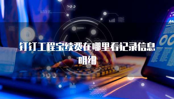 钉钉工程宝续费在哪里看记录信息明细