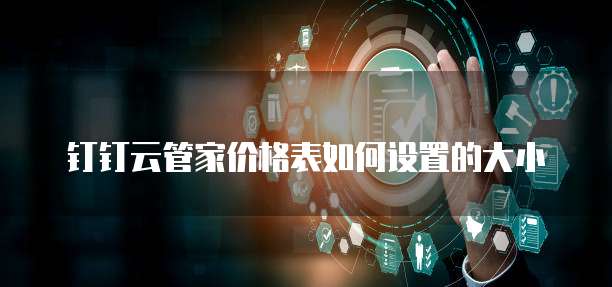 钉钉云管家价格表如何设置的大小