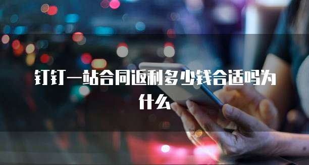钉钉一站合同返利多少钱合适吗为什么