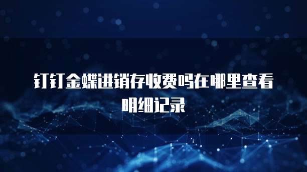 钉钉金蝶进销存收费吗在哪里查看明细记录