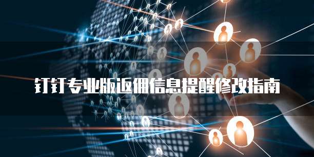 钉钉专业版返佣信息提醒修改指南