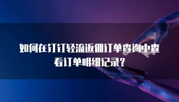如何在钉钉轻流返佣订单查询中查看订单明细记录？
