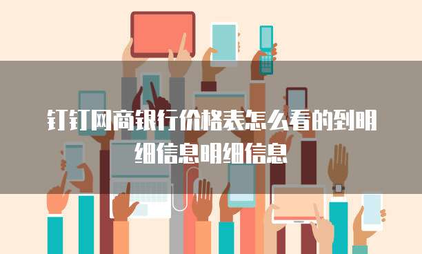 钉钉网商银行价格表怎么看的到明细信息明细信息
