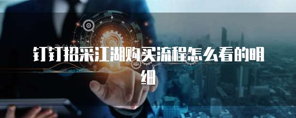 钉钉招采江湖购买流程怎么看的明细
