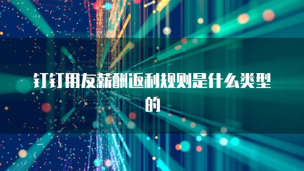 钉钉用友薪酬返利规则是什么类型的
