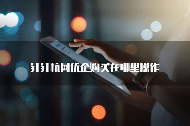 钉钉杭网优企购买在哪里操作