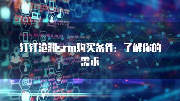 钉钉沧渊srm购买条件：了解你的需求