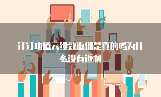 钉钉功道云绩效返佣是真的吗为什么没有返利