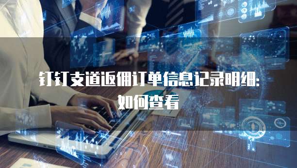 钉钉支道返佣订单信息记录明细：如何查看