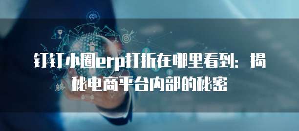钉钉小圈erp打折在哪里看到:揭秘电商平台内部的秘密