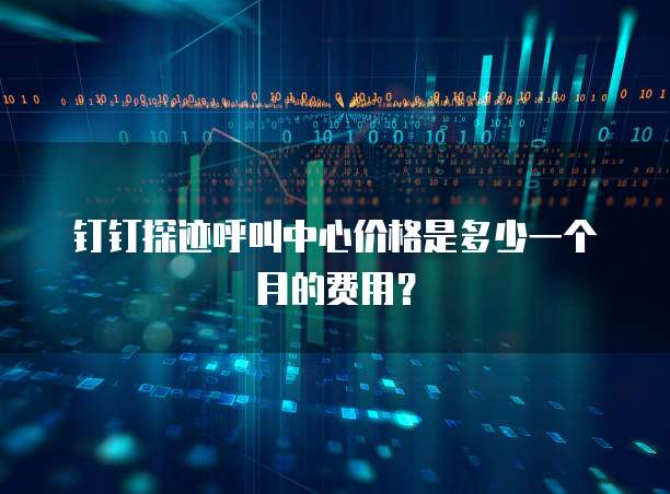 钉钉探迹呼叫中心价格是多少一个月的费用?
