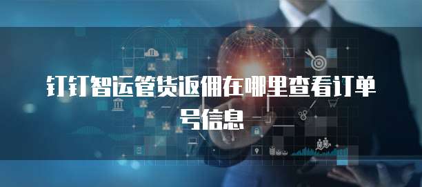 钉钉智运管货返佣在哪里查看订单号信息