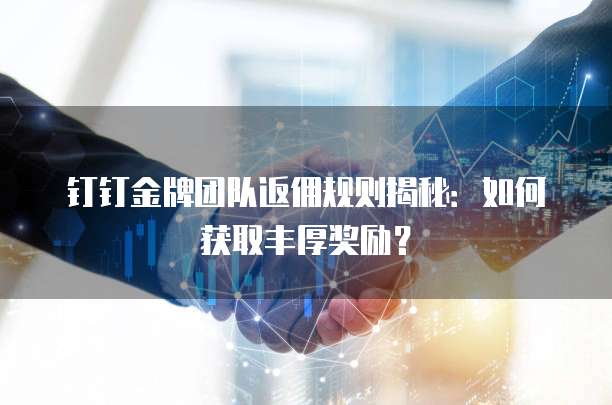 钉钉金牌团队返佣规则揭秘:如何获取丰厚奖励?