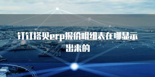 钉钉搭贝erp报价明细表在哪显示出来的